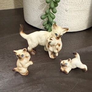 Ceramic Siamese Cat Figurines